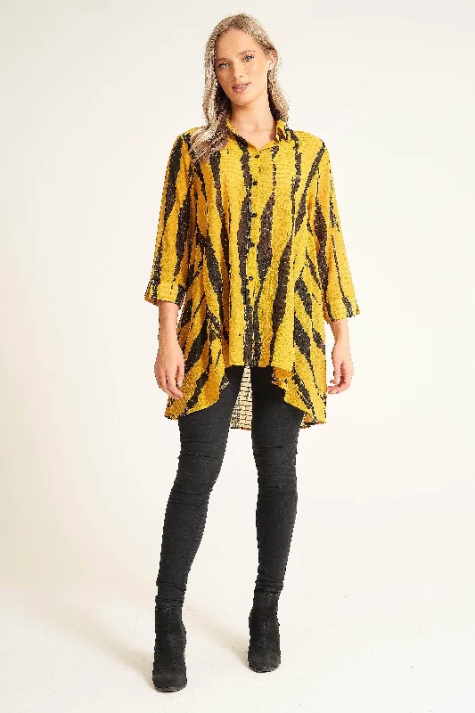 Saloos Textured Abstract Print Button Though Shirt