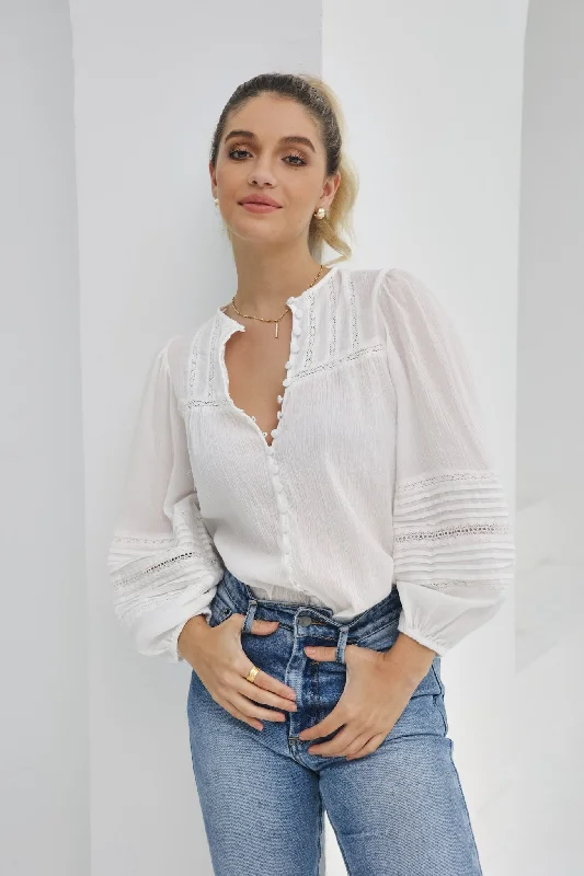 Blair White Lace Detail Blouse