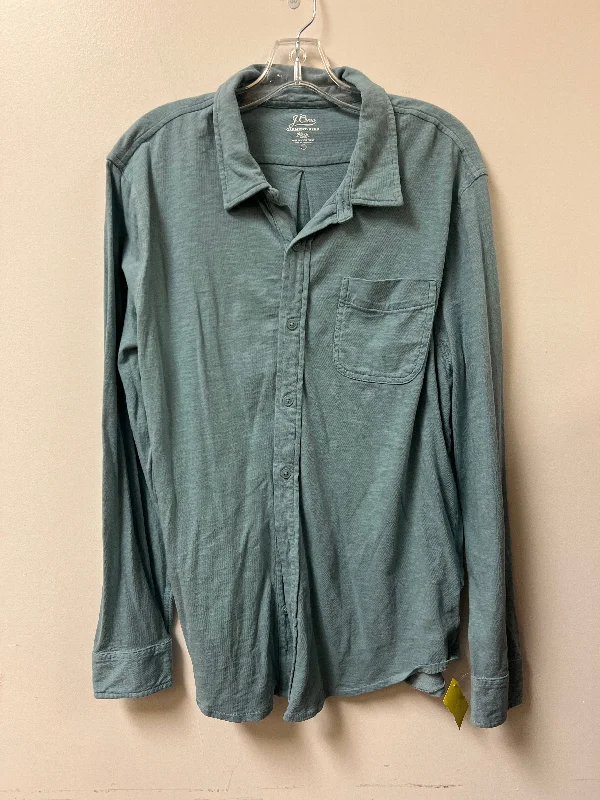 Blouse Long Sleeve By J. Crew In Blue, Size: L