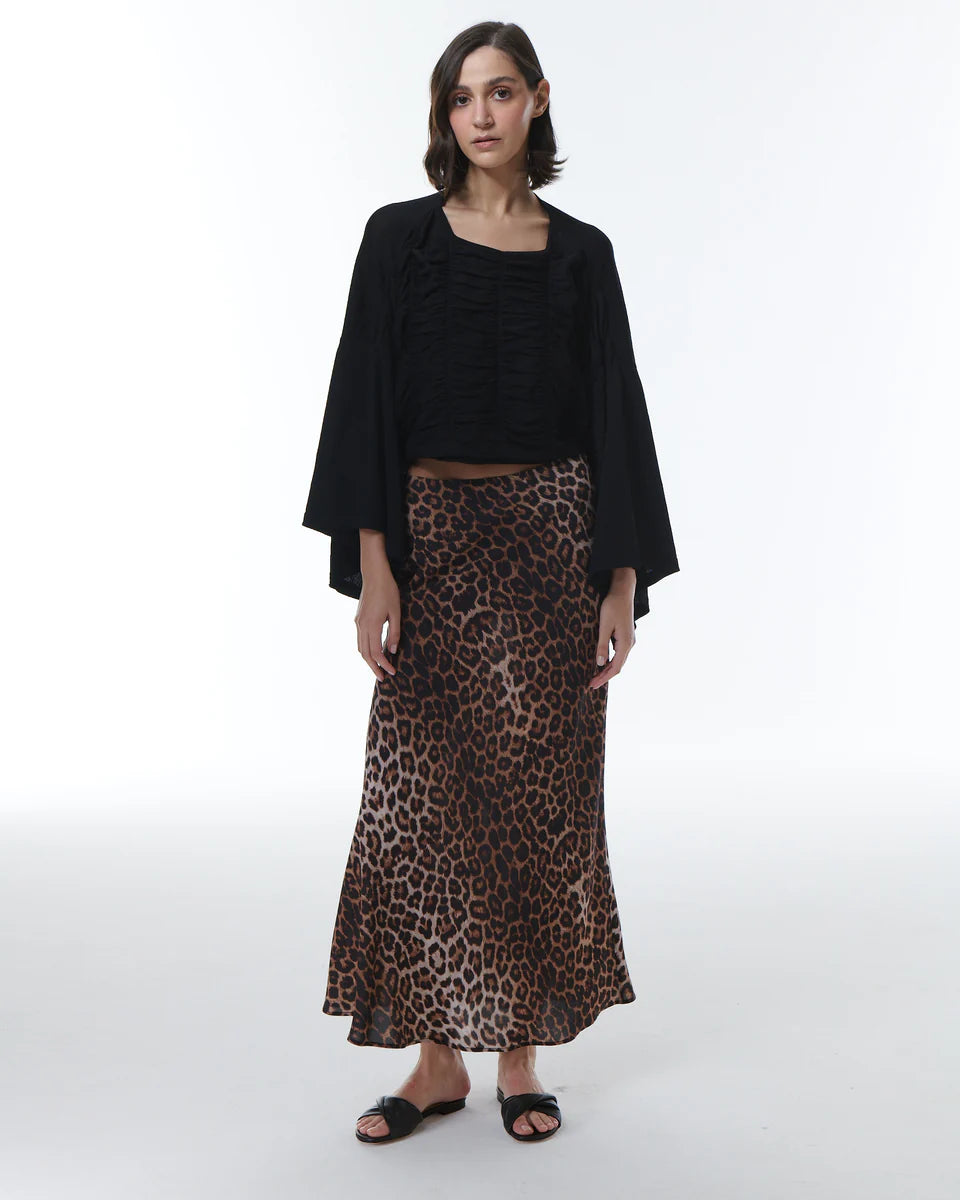 THEO Kores Leopard Maxi Skirt