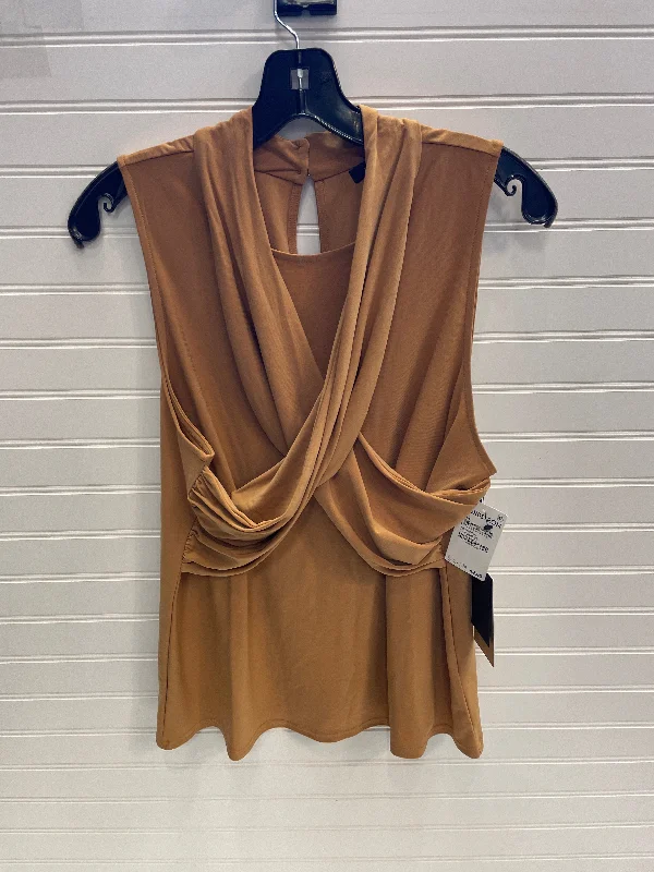 Top Sleeveless By Halogen In Tan, Size: Xl