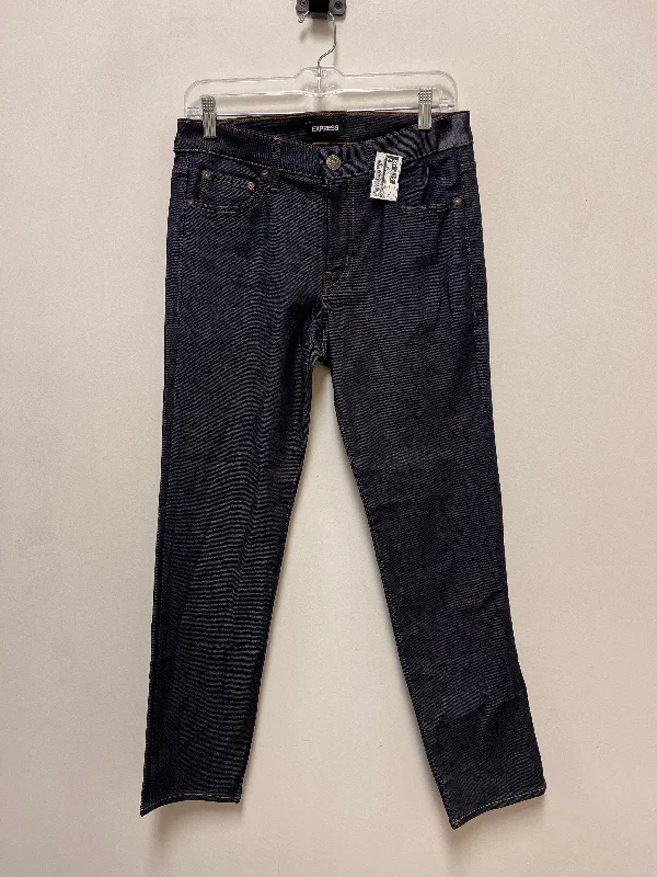 Jeans Straight By Express In Blue Denim, Size: 8