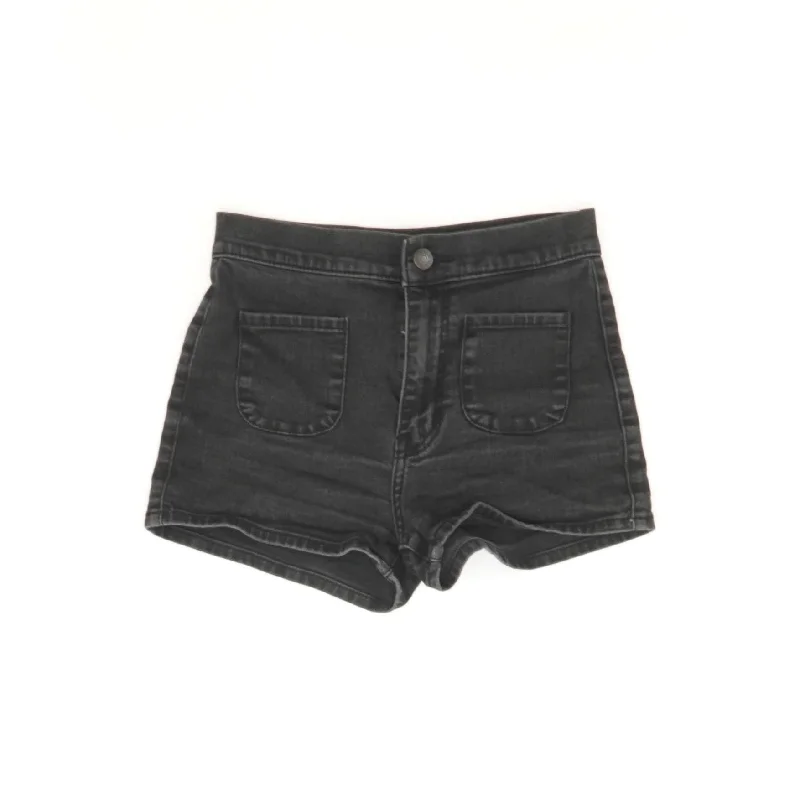 Charcoal Solid Denim Shorts