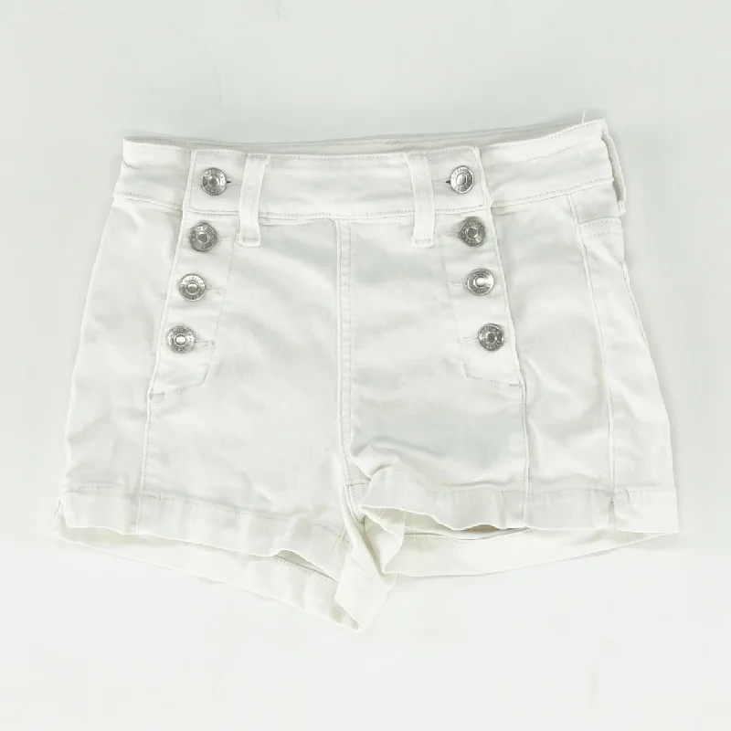 White Solid Chino Shorts