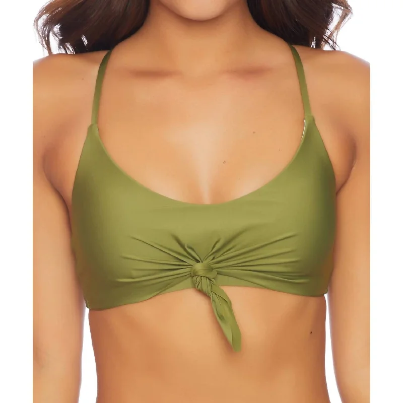 Art Deco Bralette Bikini Top In Art Deco Olive