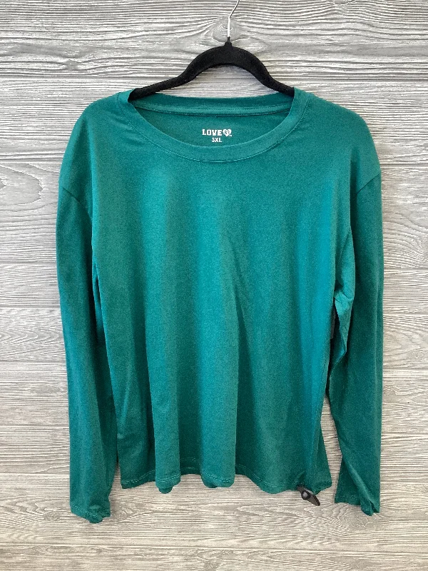 Top Long Sleeve Basic By Clothes Mentor In Green, Size: 3x