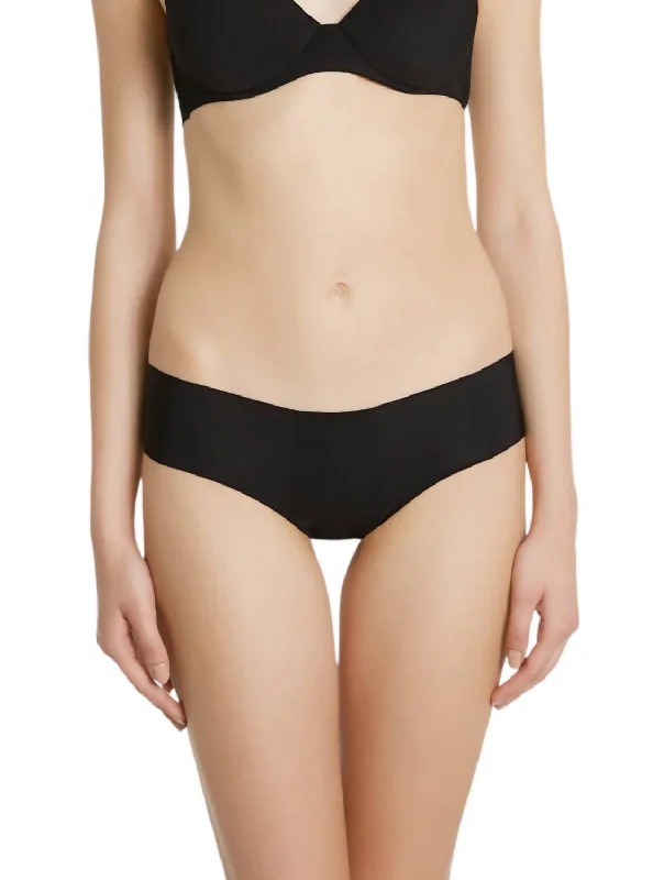 Women's Black Cotton Full Cut Bikini