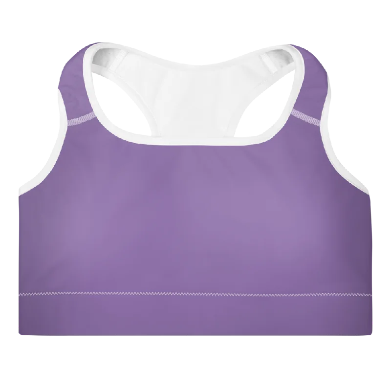 Solid Purple Womens Padded Sports Bra