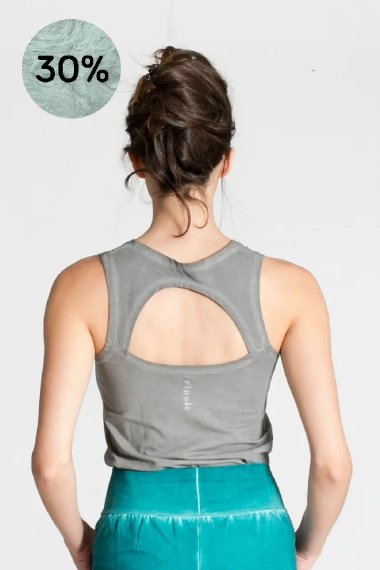 Stonewash Half Moon Open Back Tank Top