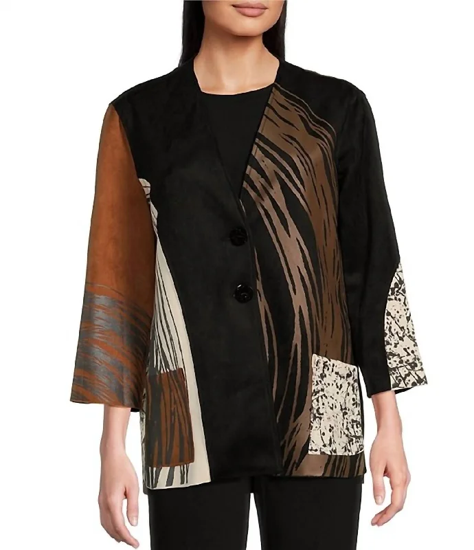 Timeless Animal Suede Jacket In Multi-Colored