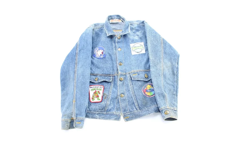 80's West Side Classics Embroidered Patches Denim Jacket