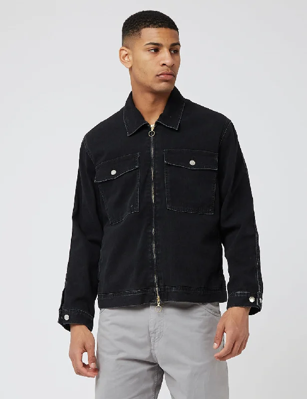 Edwin Sten Zip Jacket (Denim) - Black, Marble Stone