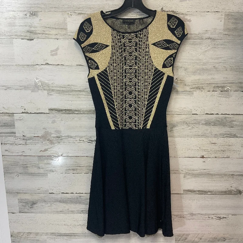 Dress Party Short By Ted Baker In Black & Gold, Size: S