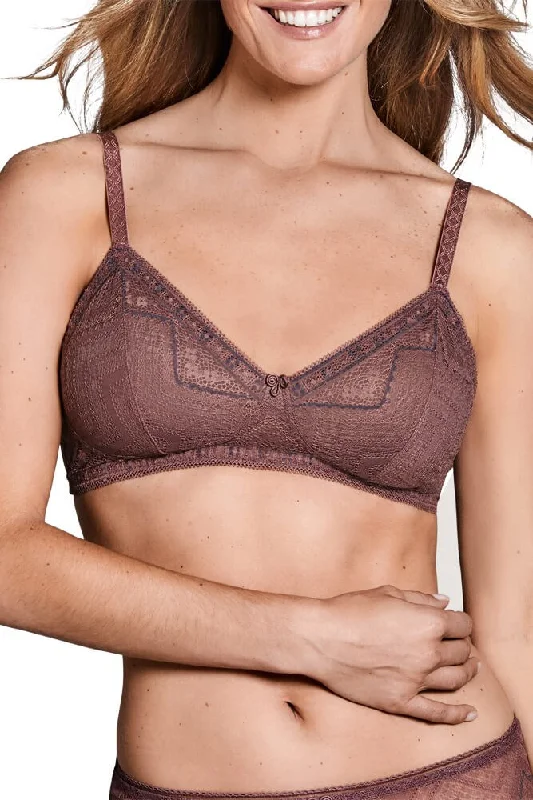 Carrie Non Wired Bra - Rose Taupe / Dark Blue #44552